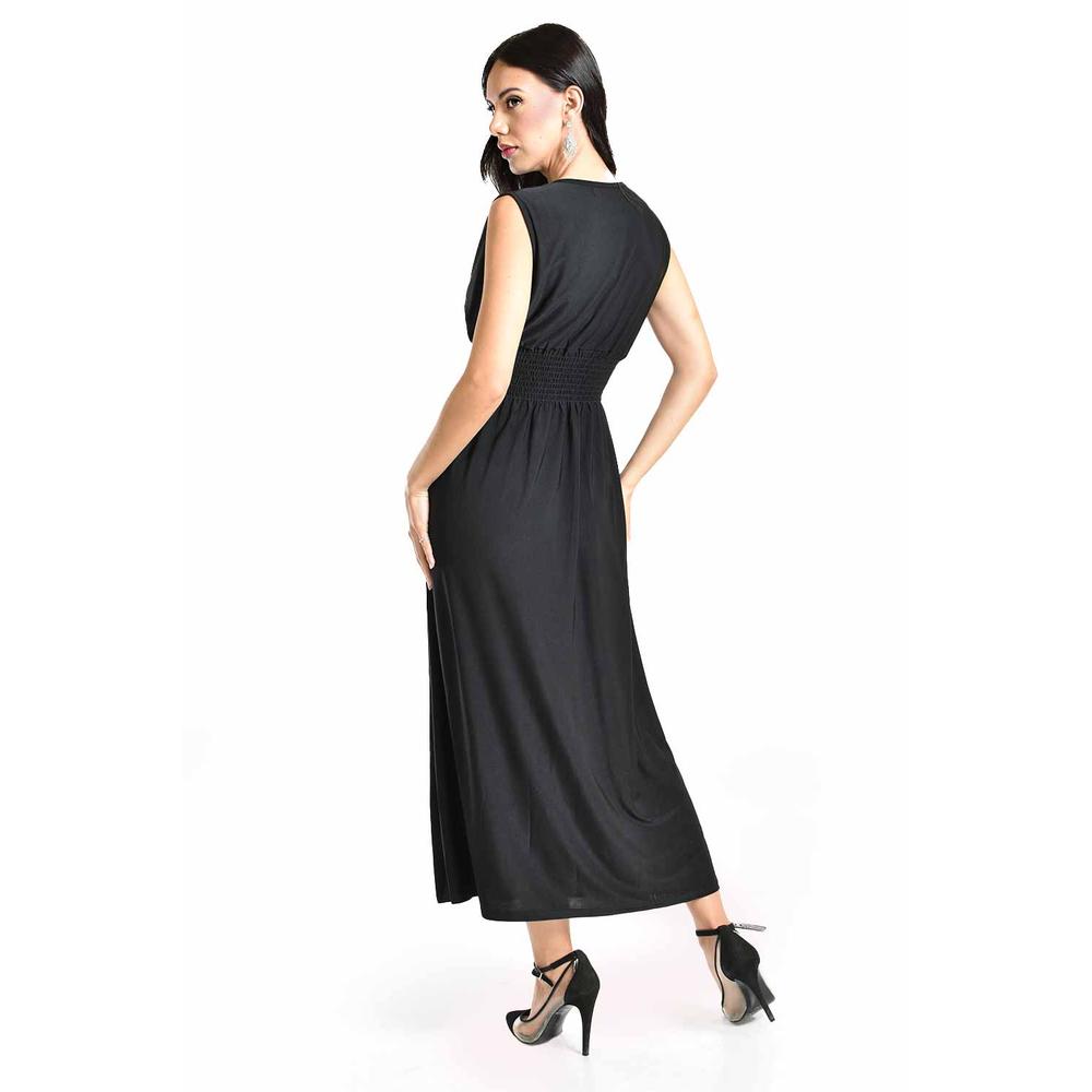 Foto 2 | Vestido Largo Cintura Smock Roman Fashion / Juvenil, 8801-so (negro) Negro