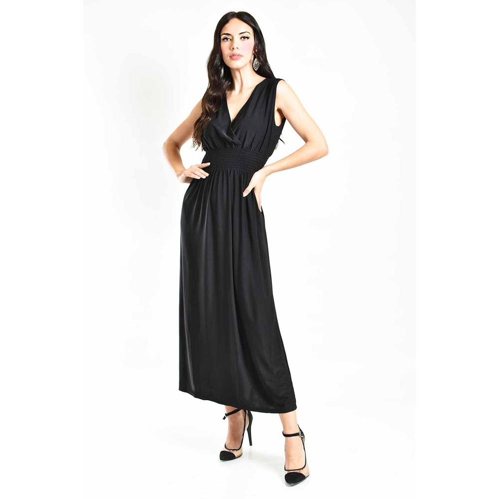 Foto 4 pulgar | Vestido Largo Cintura Smock Roman Fashion / Juvenil, 8801-so (negro) Negro