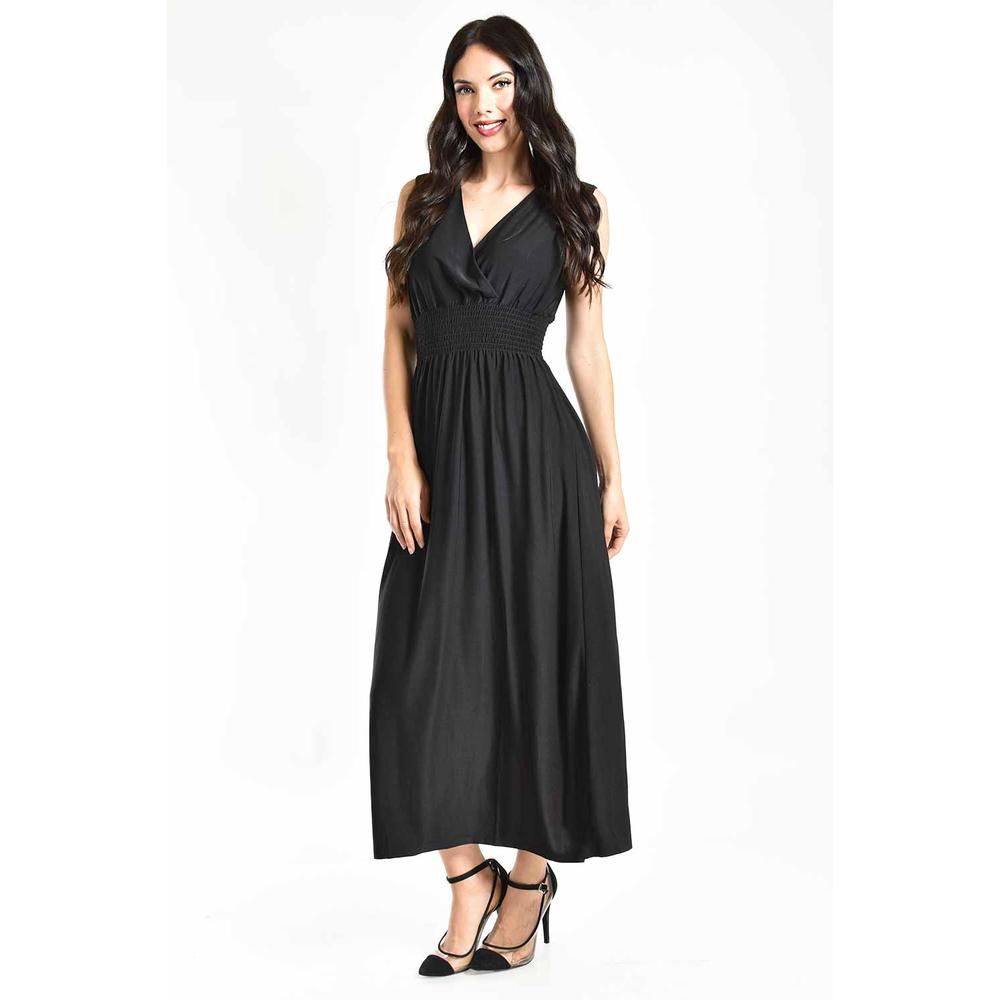Foto 5 pulgar | Vestido Largo Cintura Smock Roman Fashion / Juvenil, 8801-so (negro) Negro