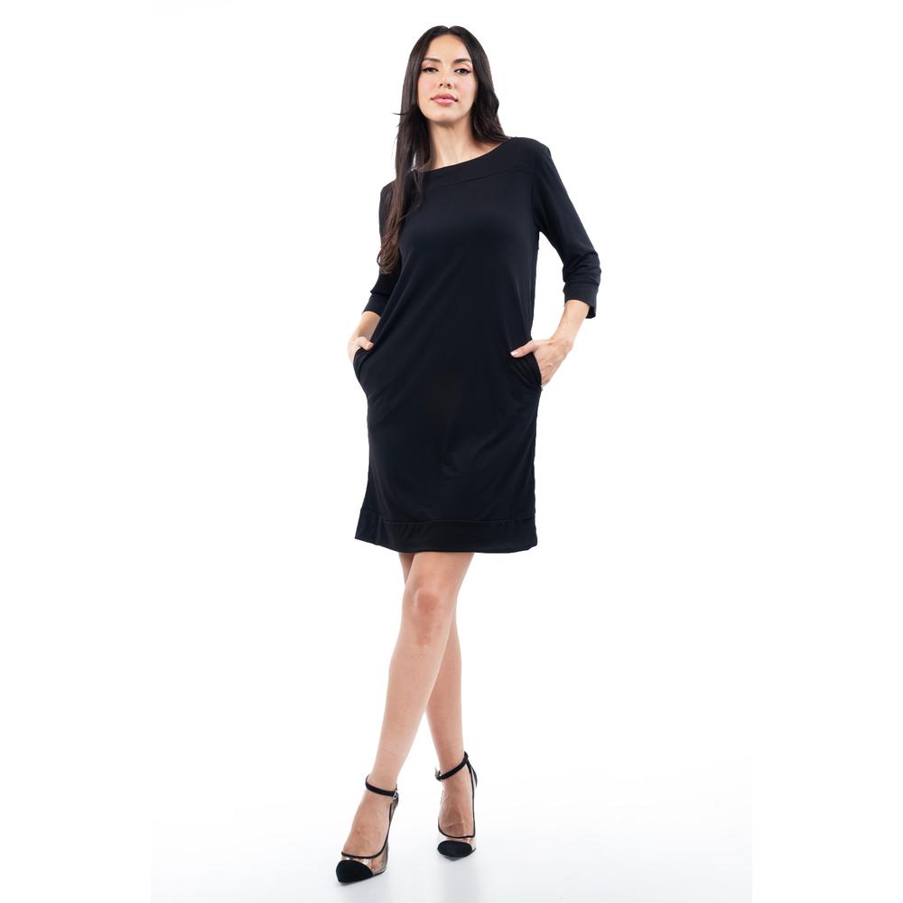 Foto 2 pulgar | Vestido Manga 3/4 Roman Fashion /juvenil. 18166 (negro) Negro