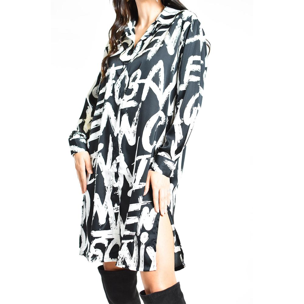 Foto 2 | Vestido Camisero Letras Roman Fashion /juvenil, 1008 (negro) Negro