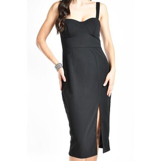 Foto 4 | Vestido Midi Con Abertura Roman Fashion / Juvenil, 363 (negro) Negro