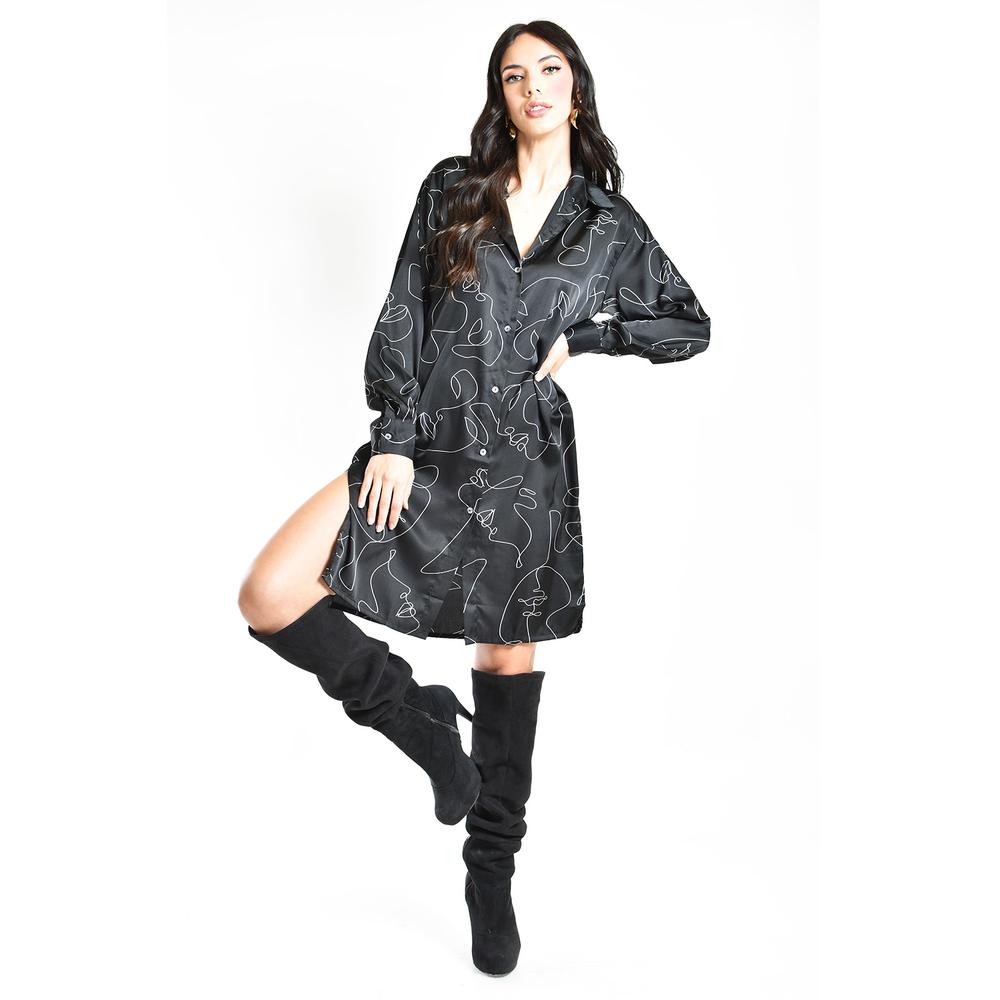 Foto 1 | Vestido Rostro Abstracto Roman Fashion /juvenil, 1008 (negro) Negro
