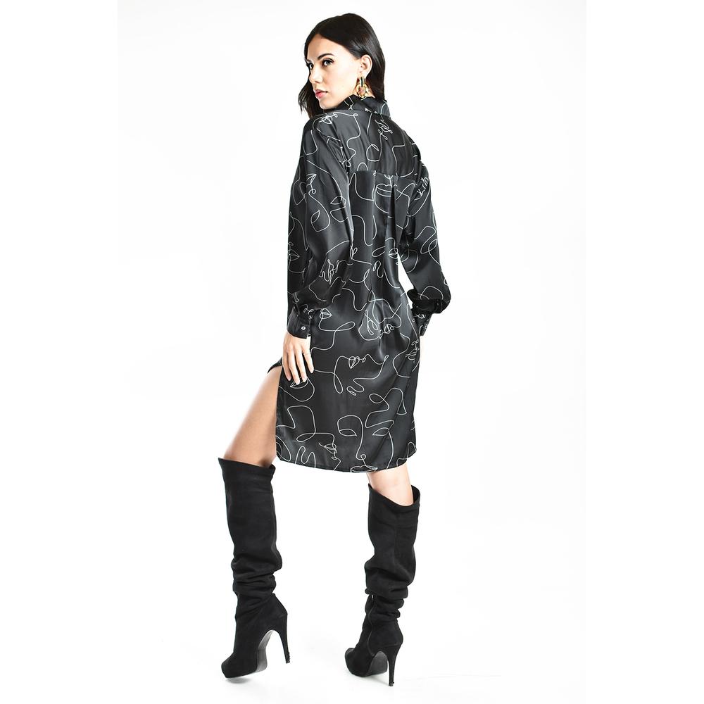 Foto 4 | Vestido Rostro Abstracto Roman Fashion /juvenil, 1008 (negro) Negro