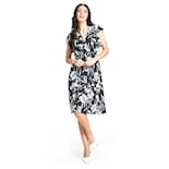Vestido Floreado Cintura Smock Roman Fashion /juvenil, 8867 (negro Flor) Negro