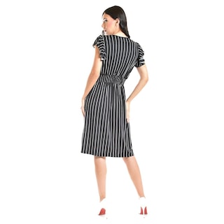 Foto 3 | Vestido De Rayas Roman Fashion /juvenil, 8867-strp (negro Rayas) Negro