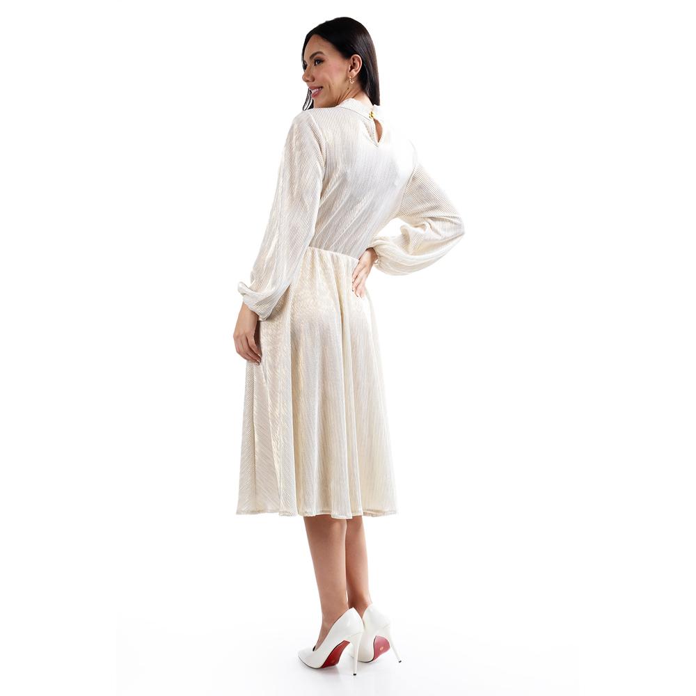 Foto 4 pulgar | Vestido Plisado Con Laso Roman Fashion / Juvenil, 4322 (blanco) Blanco