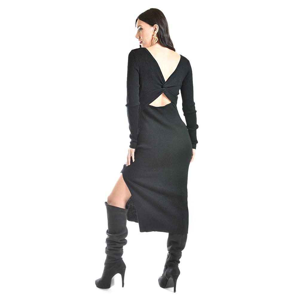 Foto 4 pulgar | Vestido Con Abertura En Espalda Roman Fashion /juvenil, 057 (negro) Negro