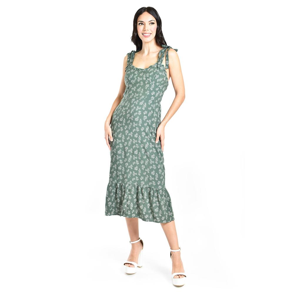 Foto 3 pulgar | Vestido Midi De Tirantes Roman Fashion /juvenil, 50010 (verde) Verde