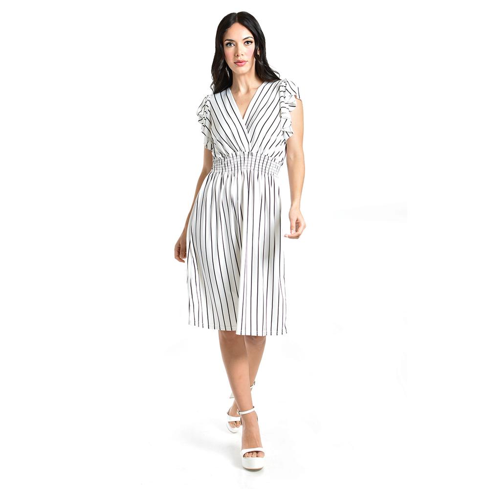Foto 1 | Vestido De Rayas Roman Fashion /juvenil, 8867-strp (blanco Rayas) Blanco