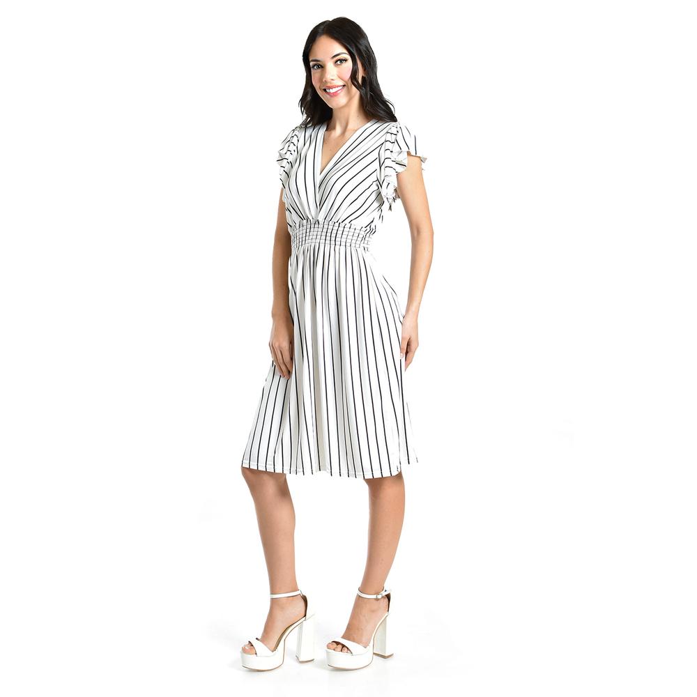 Foto 2 | Vestido De Rayas Roman Fashion /juvenil, 8867-strp (blanco Rayas) Blanco