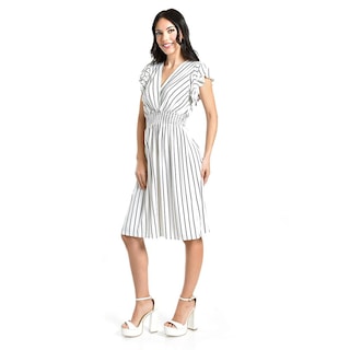 Foto 2 | Vestido De Rayas Roman Fashion /juvenil, 8867-strp (blanco Rayas) Blanco