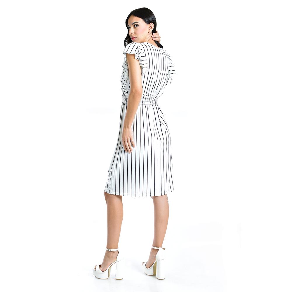 Foto 3 | Vestido De Rayas Roman Fashion /juvenil, 8867-strp (blanco Rayas) Blanco