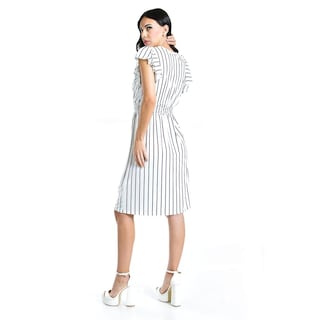 Foto 3 | Vestido De Rayas Roman Fashion /juvenil, 8867-strp (blanco Rayas) Blanco