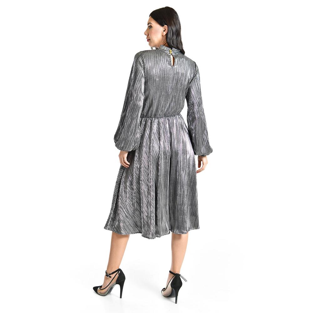 Foto 5 | Vestido Plisado Con Laso Roman Fashion / Juvenil, 4322 (plateado) Plateado