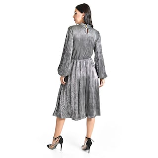 Foto 5 | Vestido Plisado Con Laso Roman Fashion / Juvenil, 4322 (plateado) Plateado