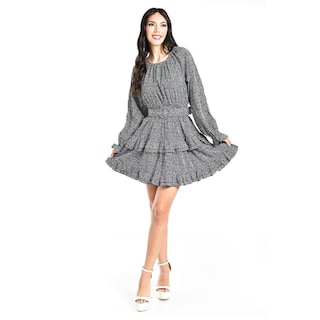 Foto 5 | Vestido Floral Con Cinto Roman Fashion /juvenil, 4427 (negro) Negro