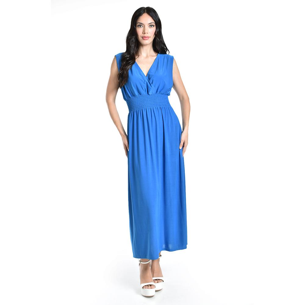 Vestido Largo Cintura Smock Roman Fashion / Juvenil, 8801-so (azul Claro) Azul
