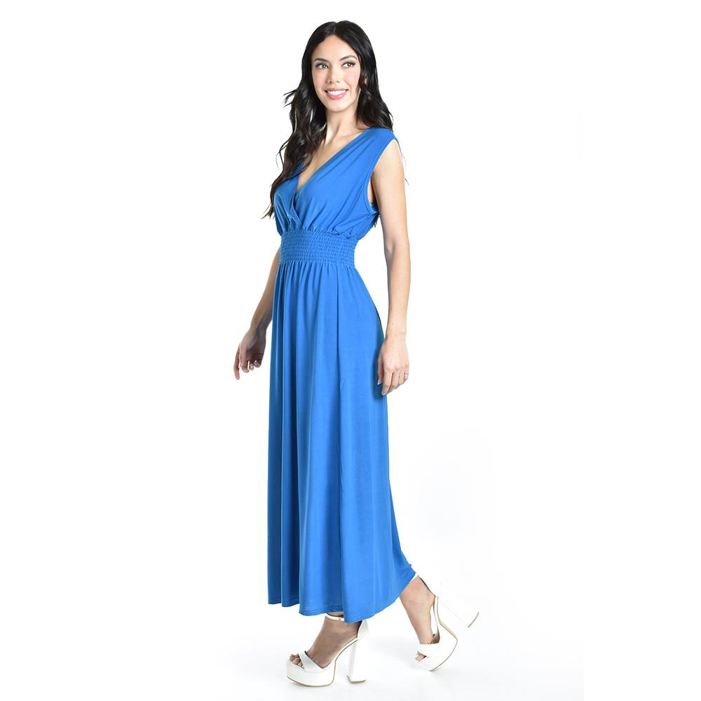 Foto 2 | Vestido Largo Cintura Smock Roman Fashion / Juvenil, 8801-so (azul Claro) Azul