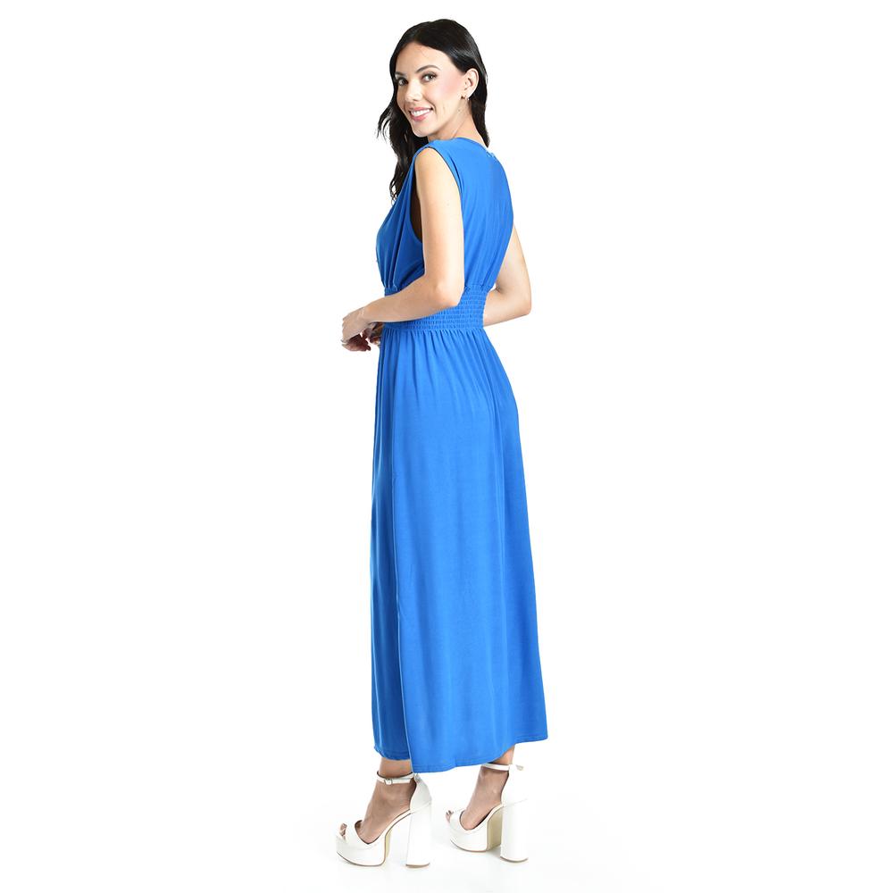 Foto 4 pulgar | Vestido Largo Cintura Smock Roman Fashion / Juvenil, 8801-so (azul Claro) Azul