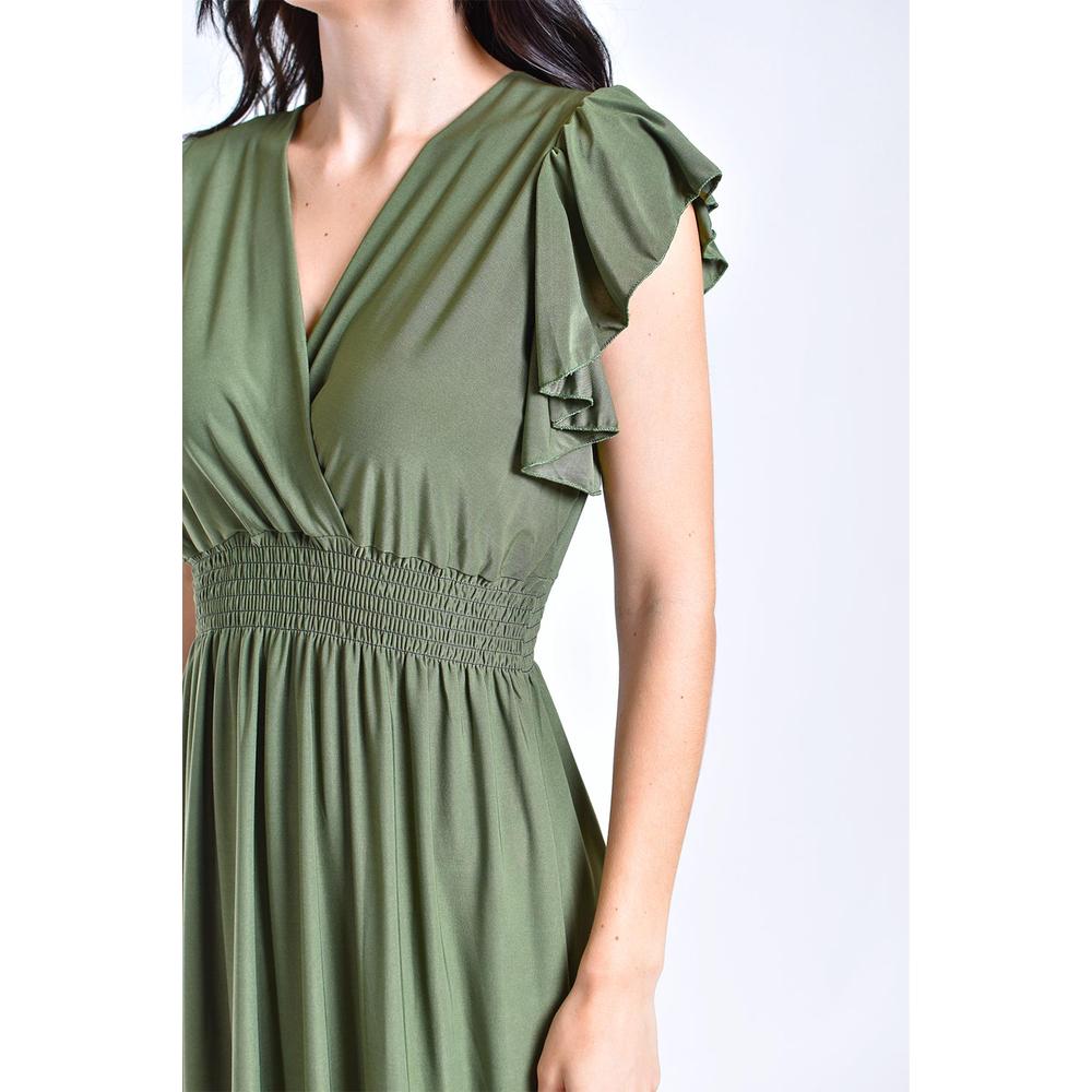 Foto 5 pulgar | Vestido Largo Manga Volantes Roman Fashion /juvenil, 9940-so (verde Militar) Verde