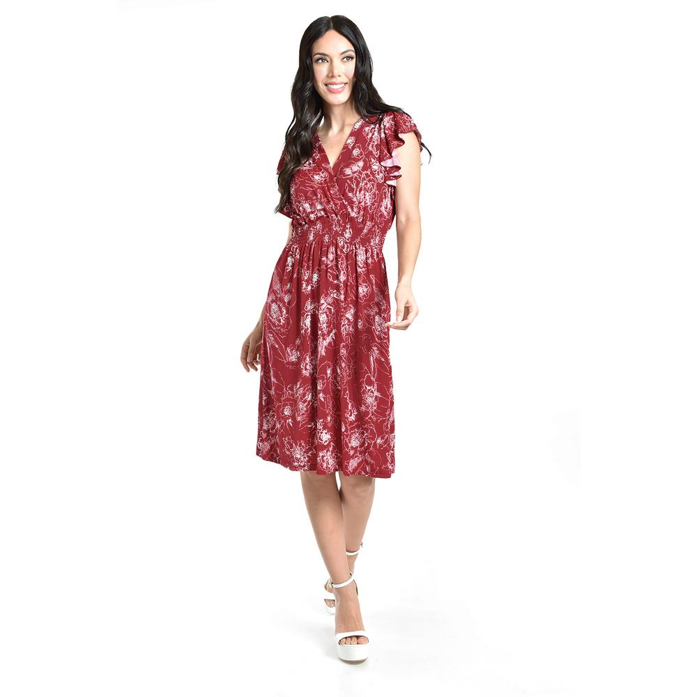 Foto 2 pulgar | Vestido Estampado Roman Fashion /juvenil, 8867-13 (vino) Vino