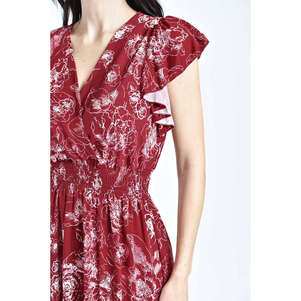 Foto 5 pulgar | Vestido Estampado Roman Fashion /juvenil, 8867-13 (vino) Vino