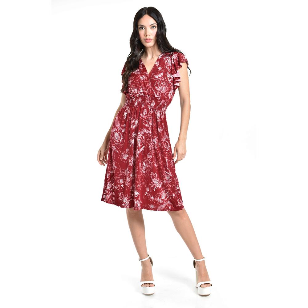 Foto 6 pulgar | Vestido Estampado Roman Fashion /juvenil, 8867-13 (vino) Vino