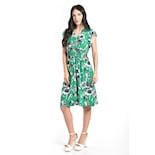 Vestido Floreado Cintura Smock Roman Fashion /juvenil, 8867 (verde Flor) Verde