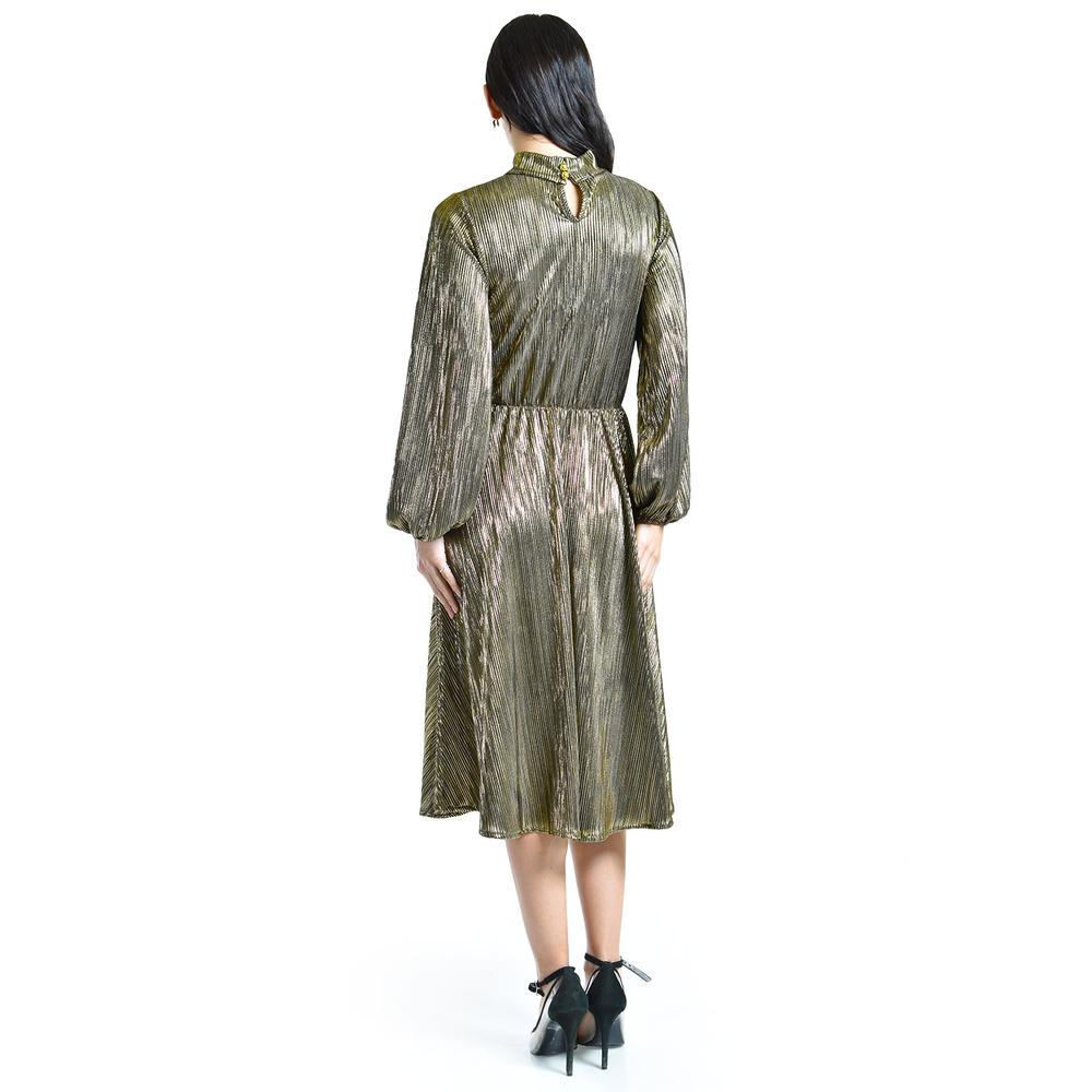 Foto 4 pulgar | Vestido Plisado Con Laso Roman Fashion / Juvenil, 4322 (dorado) Dorado