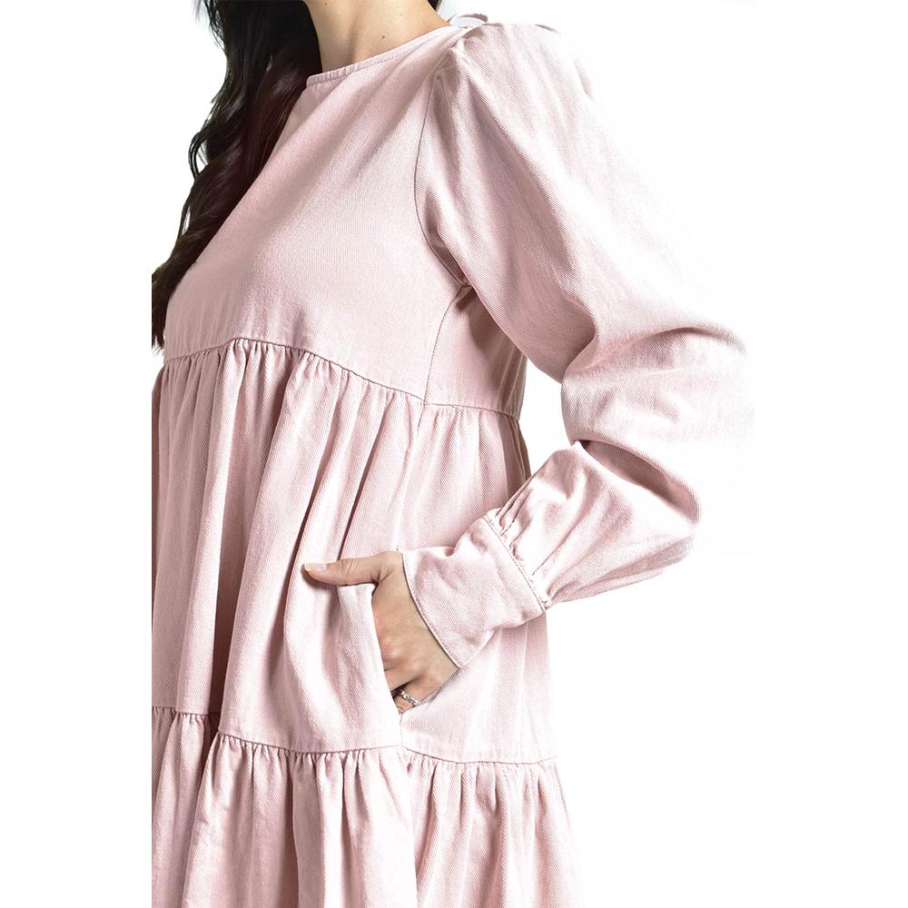 Foto 5 | Vestido De Algodon Corte Amplio Roman Fashion / Juvenil, 4386 (rosa) Rosa