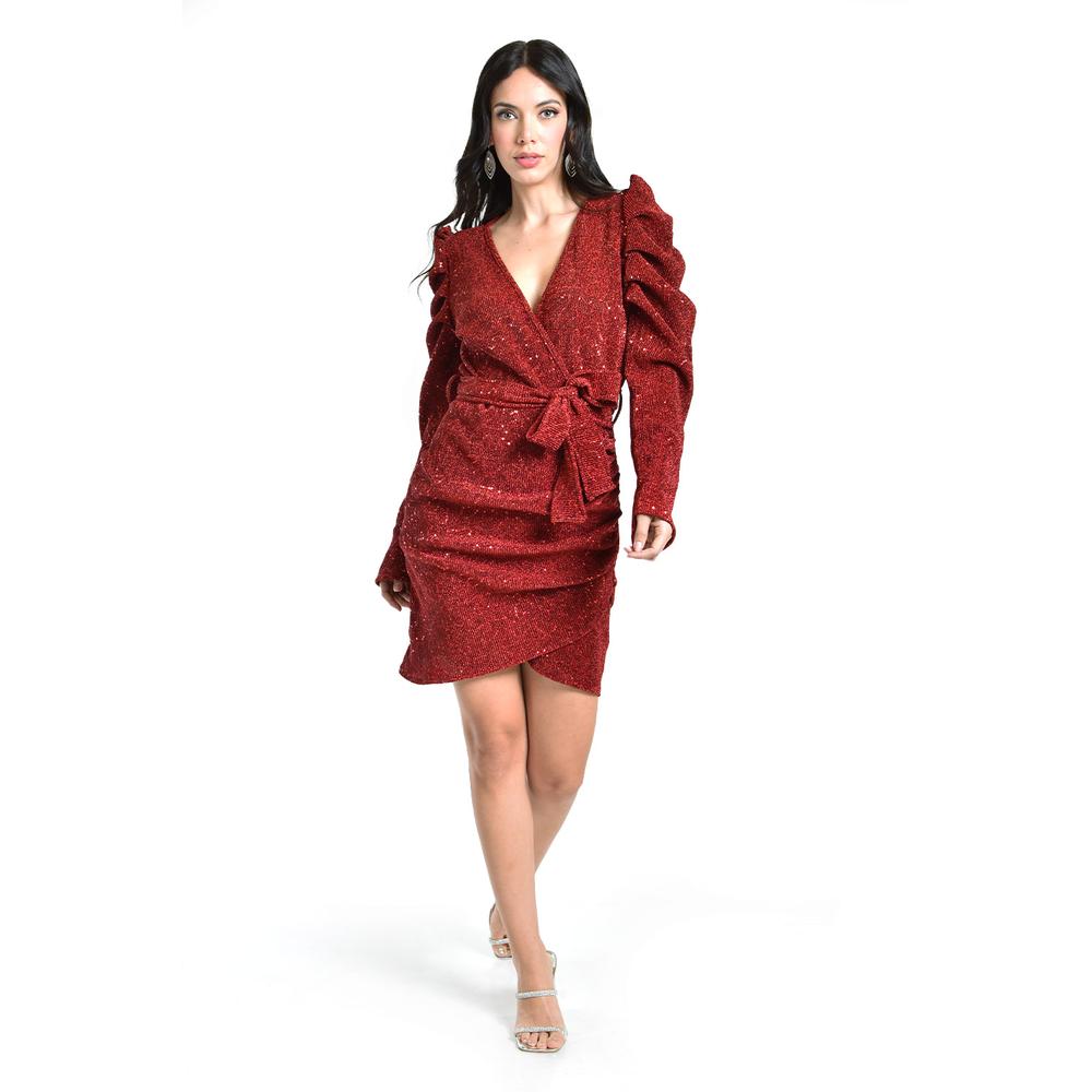 Foto 5 | Vestido De Lentejuela Roman Fashion /juvenil, 4263 (rojo) Rojo