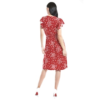 Foto 3 | Vestido Flores Cintura Smock Roman Fashion /juvenil, 8867-12 (rojo Flor) Rojo