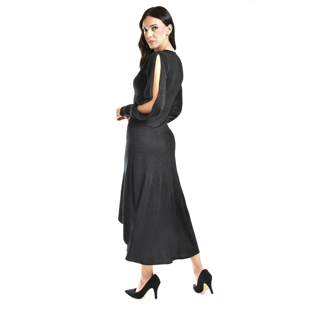 Foto 4 | Vestido De Brillos Con Abertura En La Manga Roman Fashion /juvenil, 32456 (negro) Negro