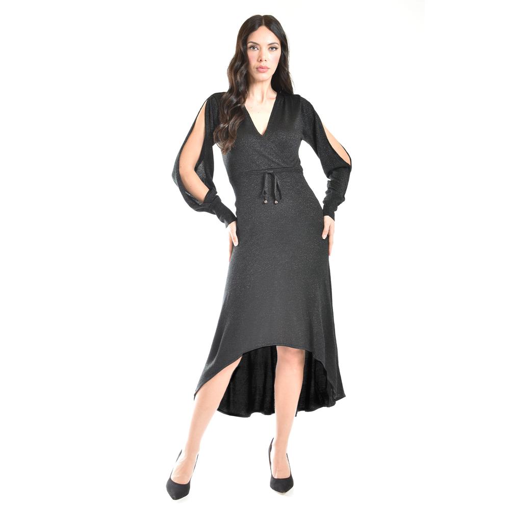 Foto 7 | Vestido De Brillos Con Abertura En La Manga Roman Fashion /juvenil, 32456 (negro) Negro