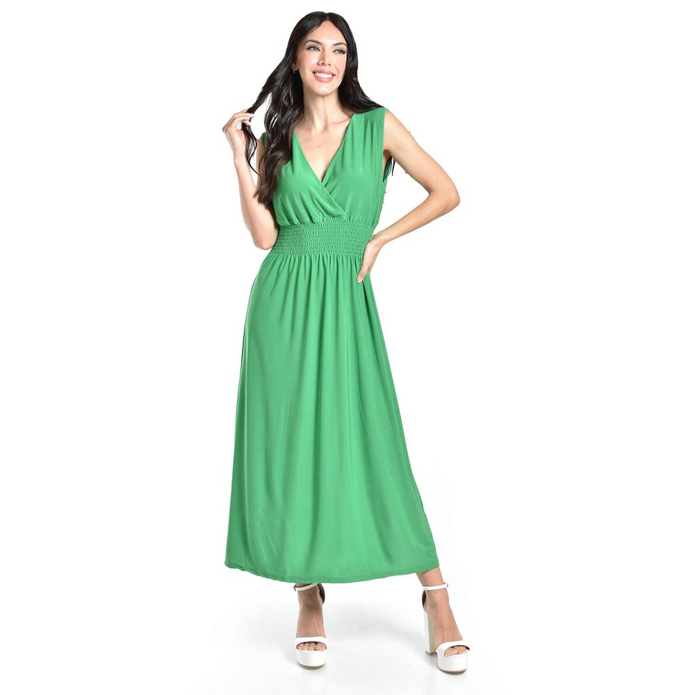 Vestido Largo Cintura Smock Roman Fashion / Juvenil, 8801-so (verde) Verde