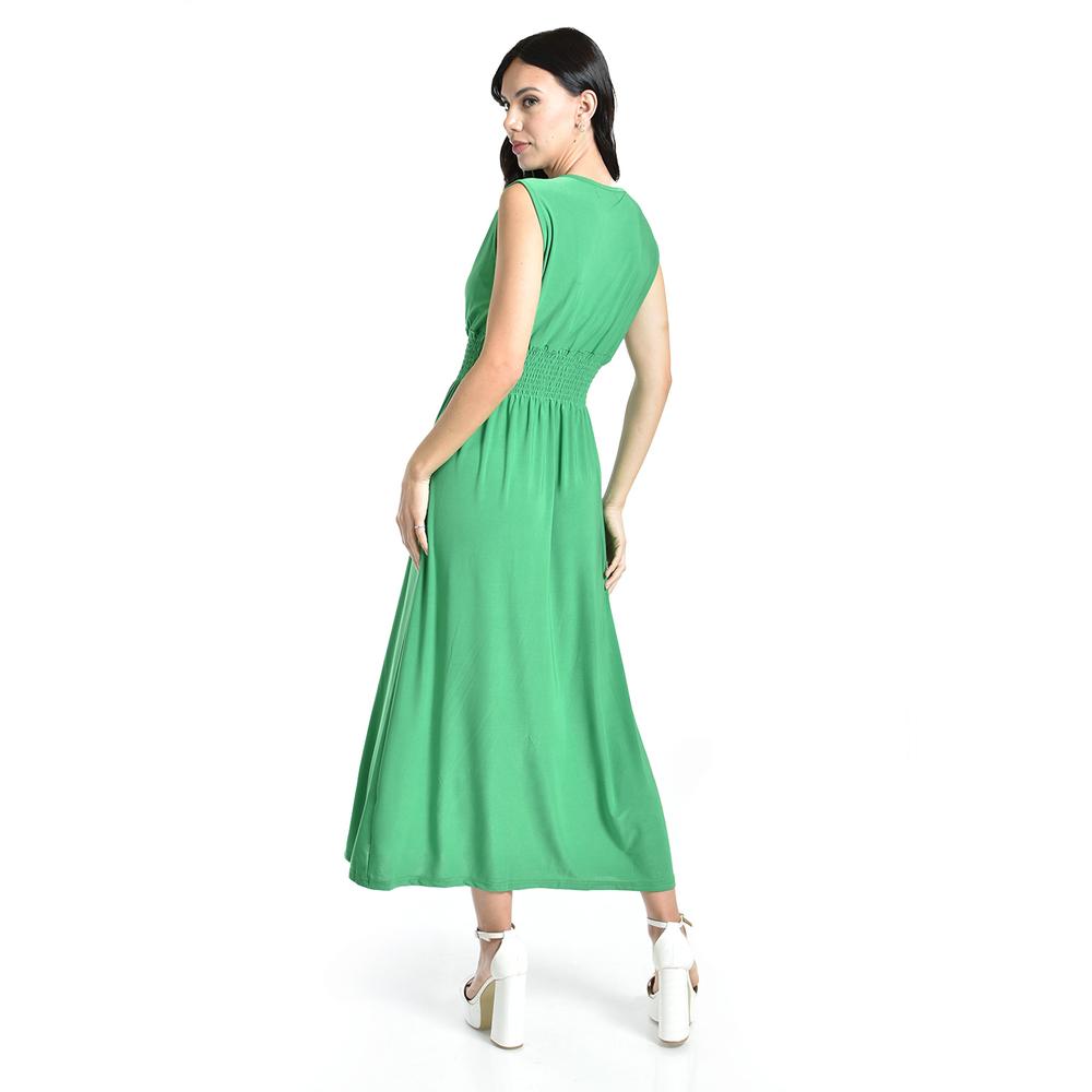 Foto 4 pulgar | Vestido Largo Cintura Smock Roman Fashion / Juvenil, 8801-so (verde) Verde