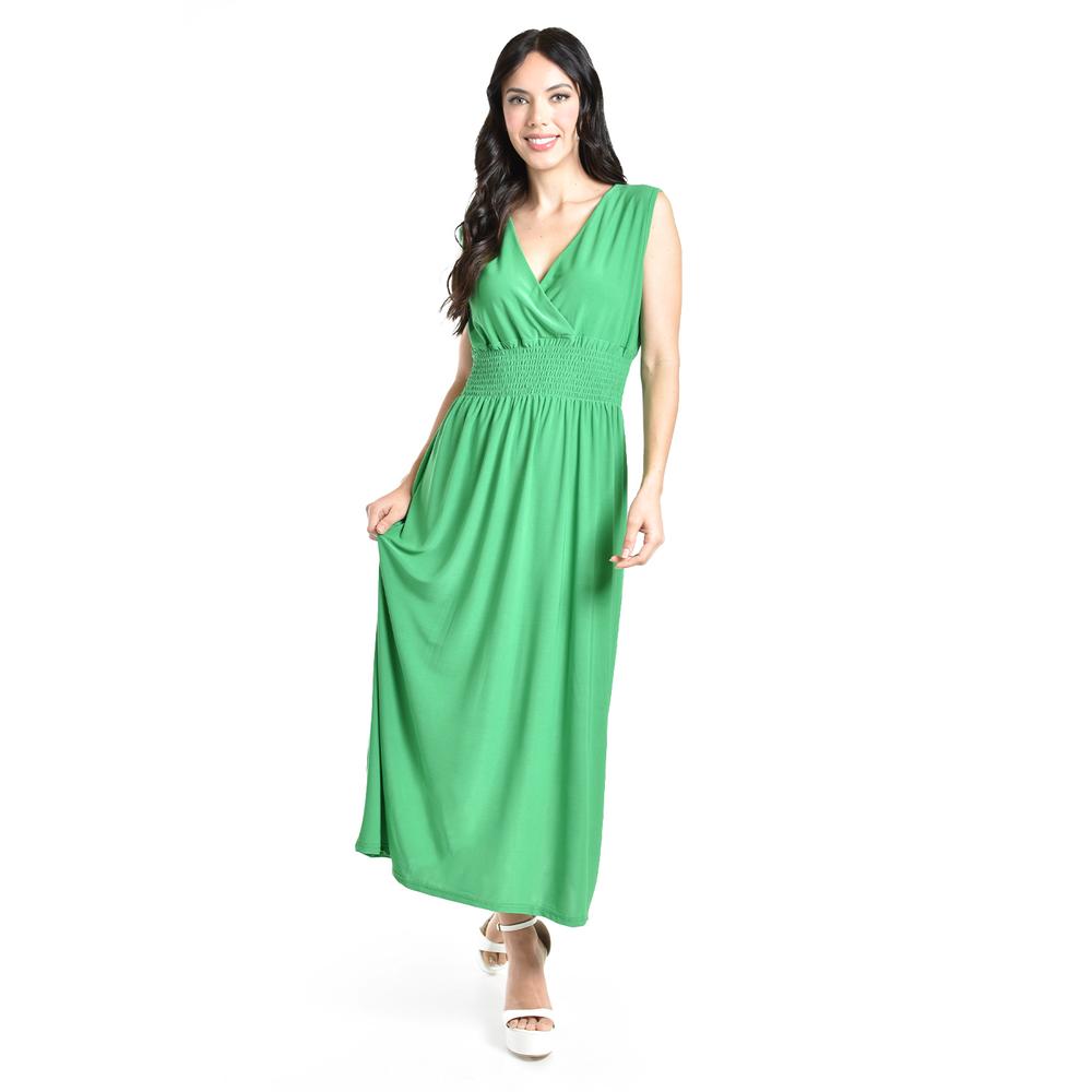 Foto 5 pulgar | Vestido Largo Cintura Smock Roman Fashion / Juvenil, 8801-so (verde) Verde