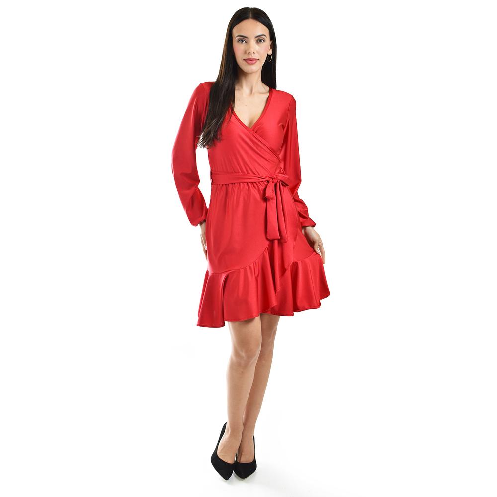 Foto 5 | Vestido De Satin Envolvente Roman Fashion /juvenil, 4351 (rojo) Rojo