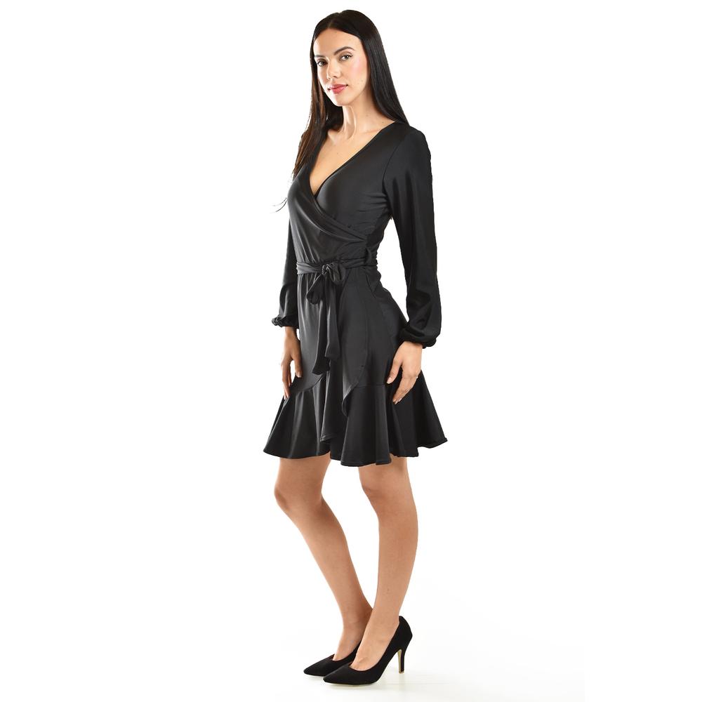 Foto 2 | Vestido De Satin Envolvente Roman Fashion /juvenil, 4351 (negro) Negro