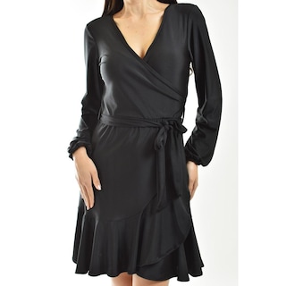Foto 4 | Vestido De Satin Envolvente Roman Fashion /juvenil, 4351 (negro) Negro