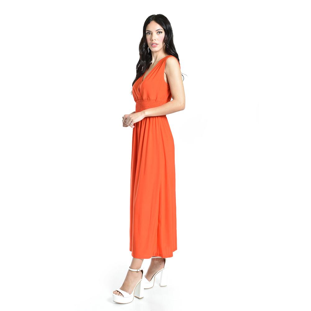 Foto 3 pulgar | Vestido Largo Cintura Smock Roman Fashion / Juvenil, 8801-so (naranja) Naranja