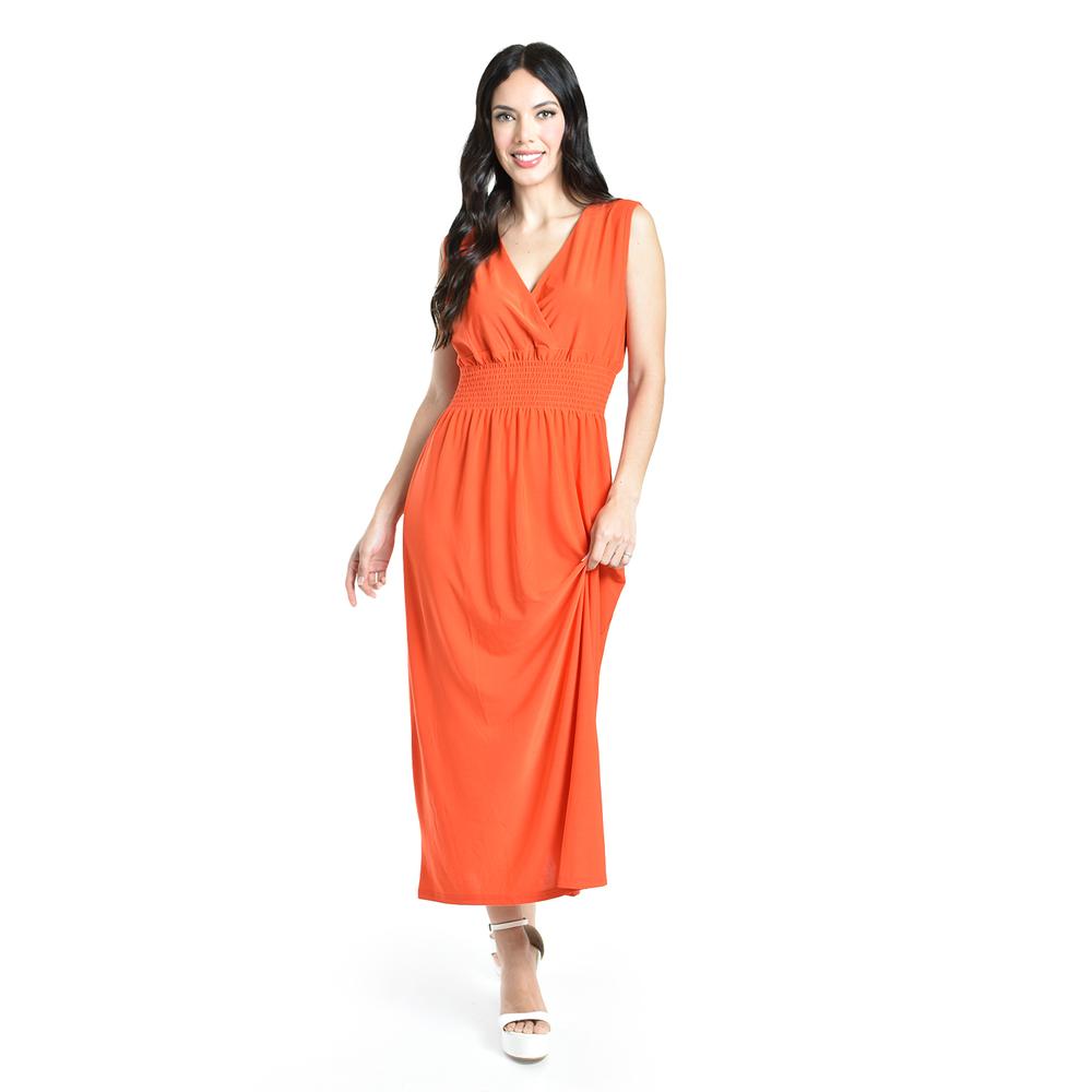 Foto 5 pulgar | Vestido Largo Cintura Smock Roman Fashion / Juvenil, 8801-so (naranja) Naranja