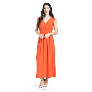 Foto 5 | Vestido Largo Cintura Smock Roman Fashion / Juvenil, 8801-so (naranja) Naranja
