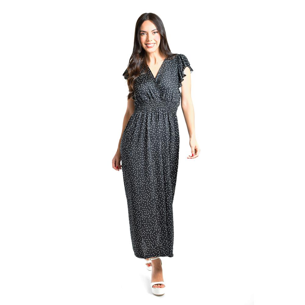 Foto 2 pulgar | Vestido Midi De Puntos Roman Fashion /juvenil, 9940x (negro Punto) Negro