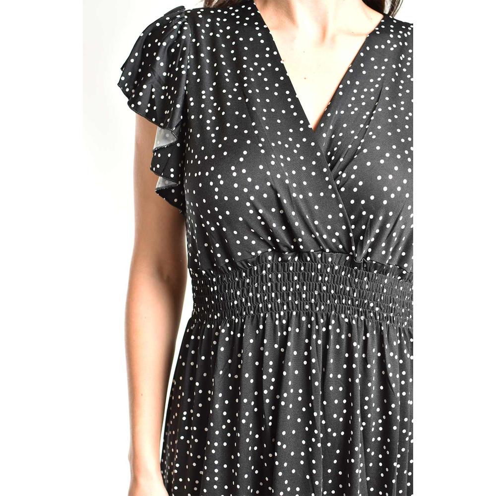 Foto 5 pulgar | Vestido Midi De Puntos Roman Fashion /juvenil, 9940x (negro Punto) Negro