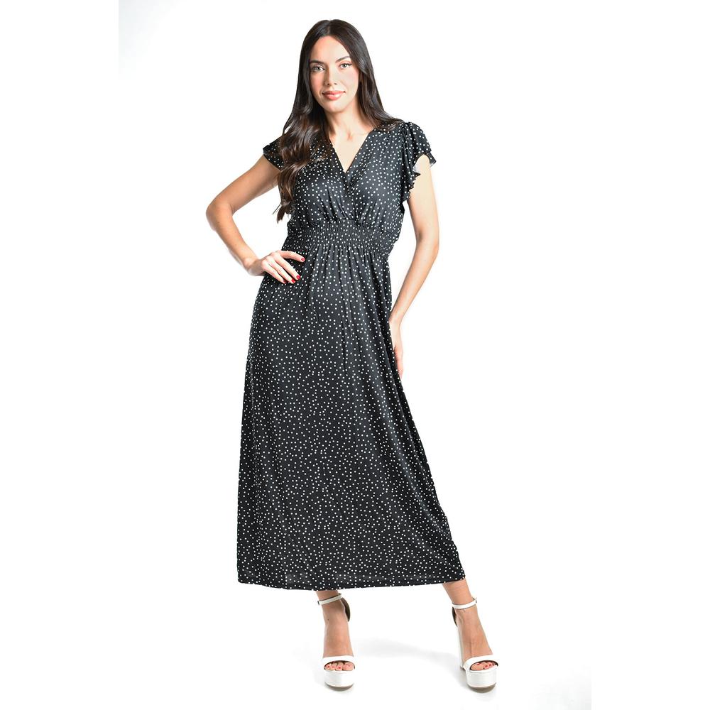 Foto 6 pulgar | Vestido Midi De Puntos Roman Fashion /juvenil, 9940x (negro Punto) Negro