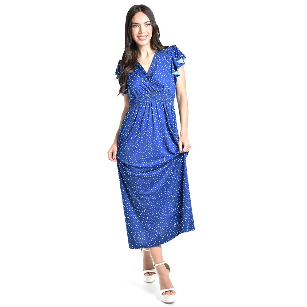 Foto 2 pulgar | Vestido Midi De Puntos Roman Fashion /juvenil, 9940x (azul Rey Puntos) Azul