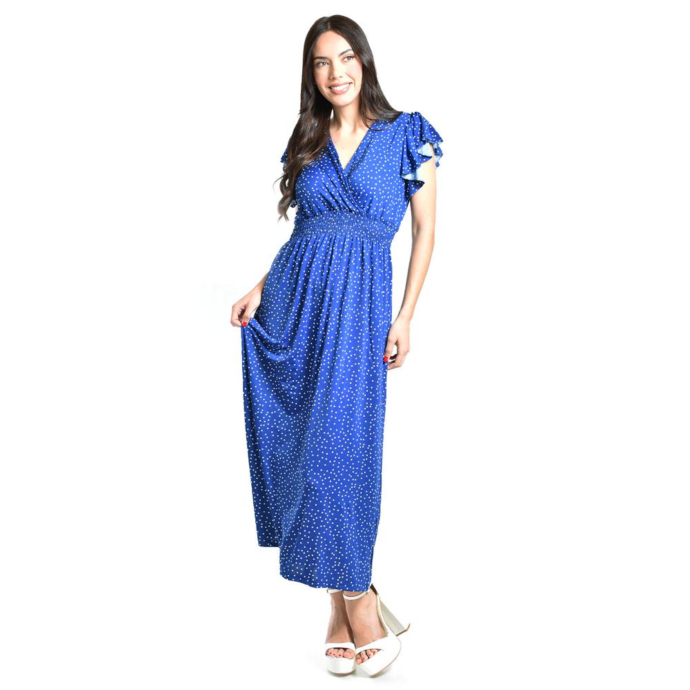 Foto 5 pulgar | Vestido Midi De Puntos Roman Fashion /juvenil, 9940x (azul Rey Puntos) Azul