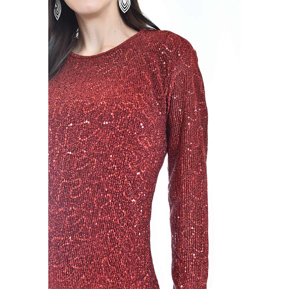 Foto 4 | Vestido Glitter Con Lentejuela Roman Fashion /juvenil, 4222 (rojo) Rojo